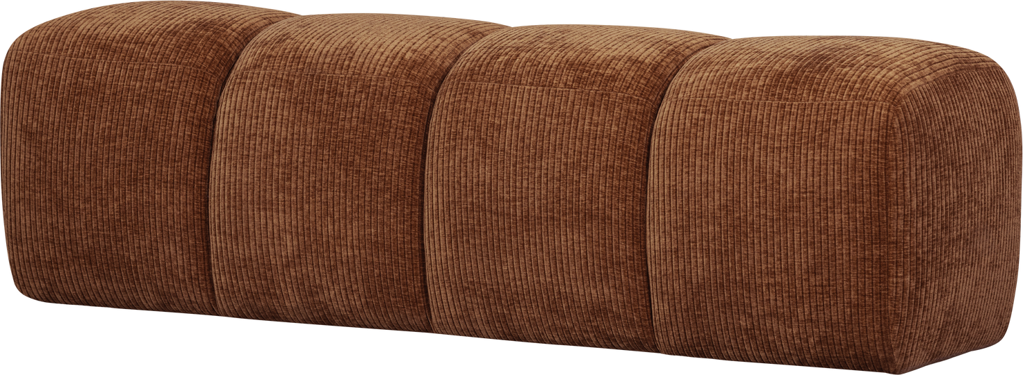 Spisebænk/entrébænk WOOOD Mojo 160 cm rustbrun ribstof 100% polyester uden ryglæn