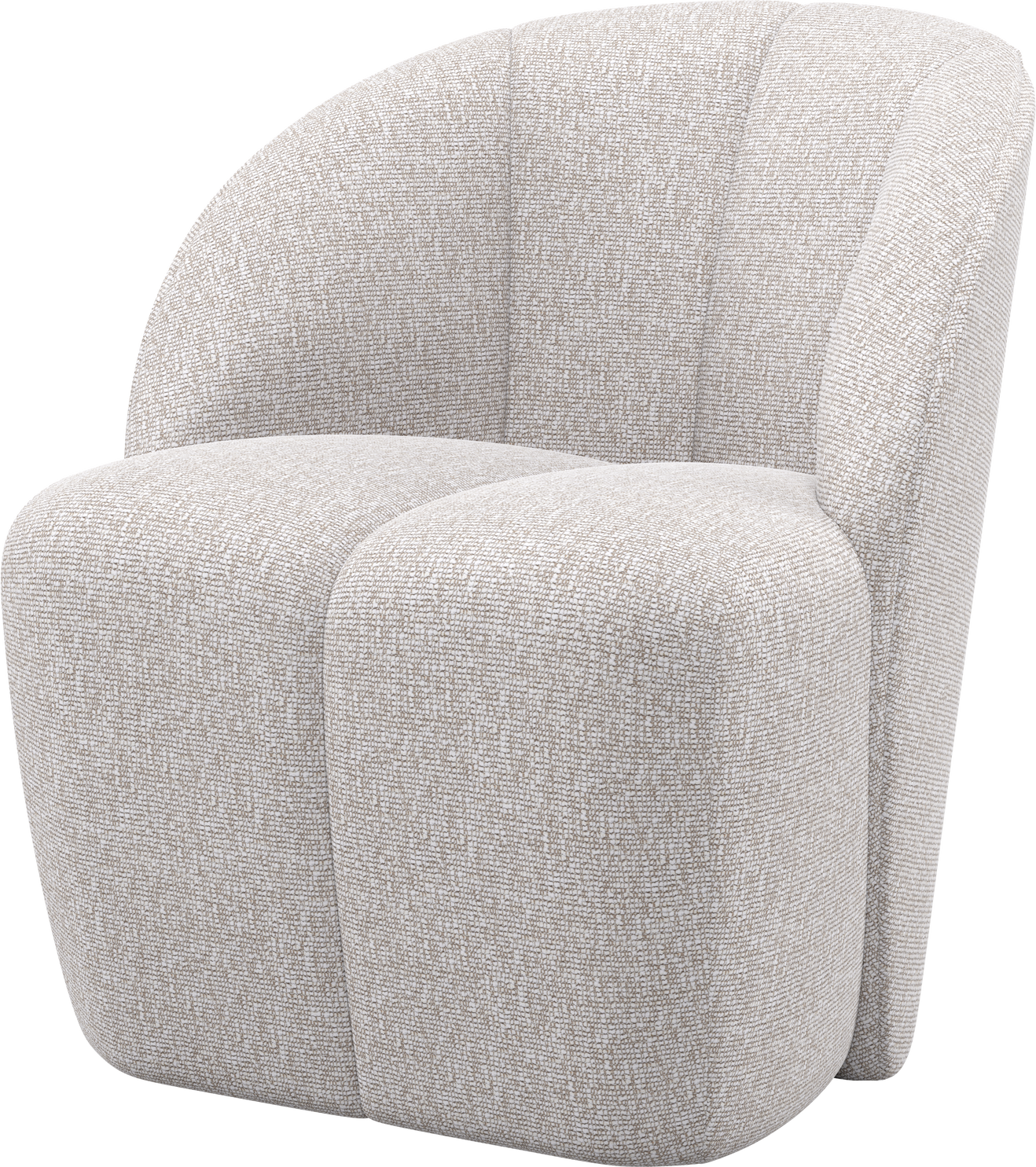 Lænestol WOOOD Mojo bouclé ecru, drejefunktion, H75ÃB68ÃD77 cm
