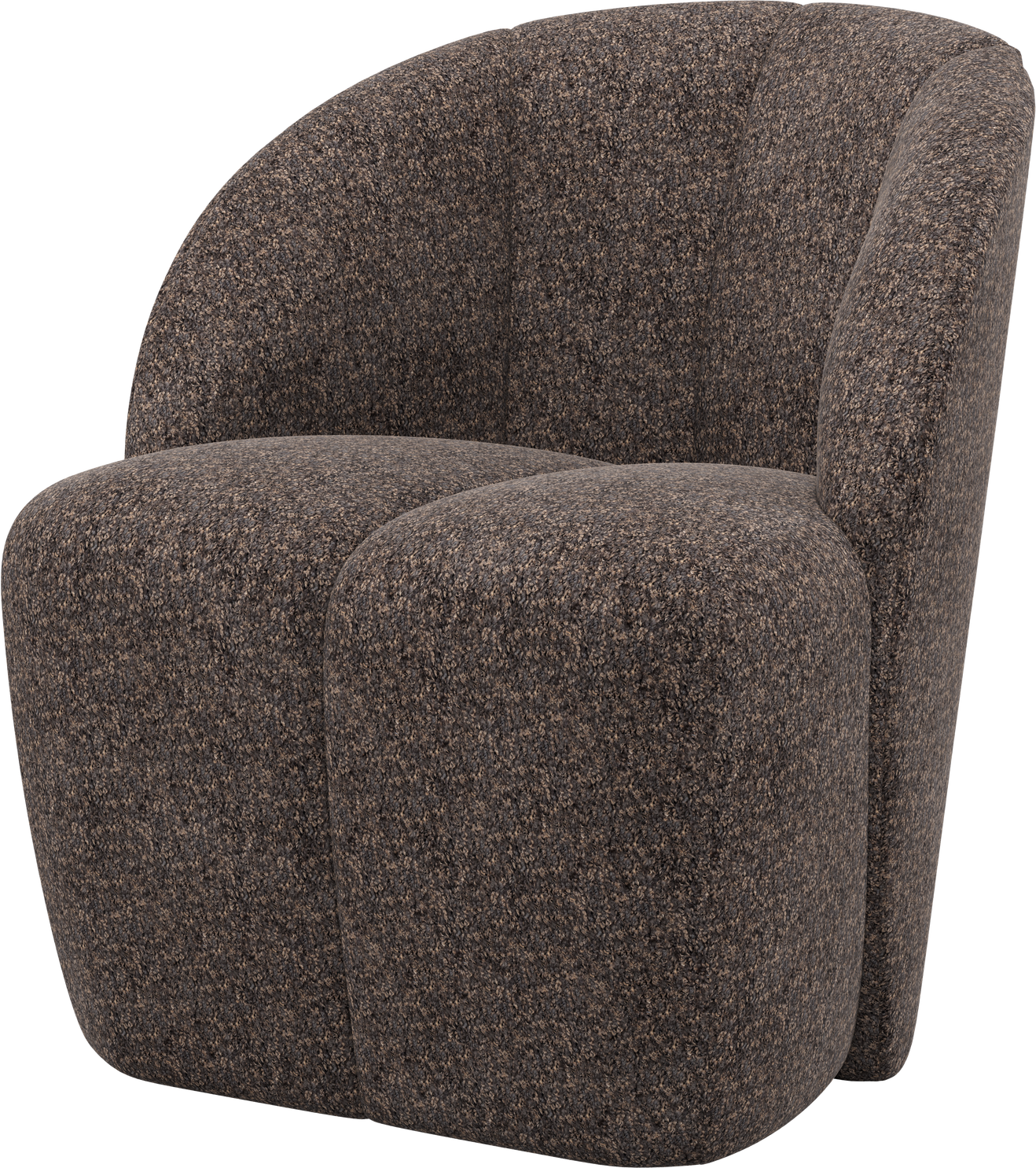 Lænestol WOOOD Mojo brun chenille, drejefunktion, woolly-stof loungestol
