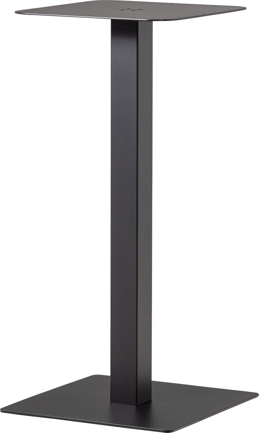 Bordben til barbord WOOOD Bistro H105 cm, sort pulverlakeret metal, kvadratisk stel, mat/let blank