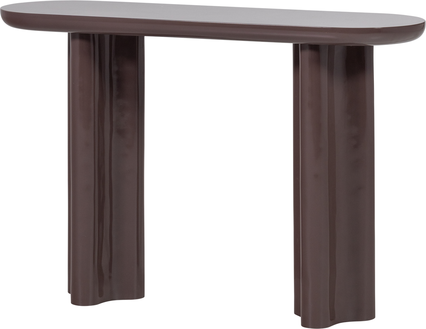 Sidebord WOOOD Collection smalt aflastningsbord mørkebrun højglans træ/MDF FSC H80xB120xD35 cm