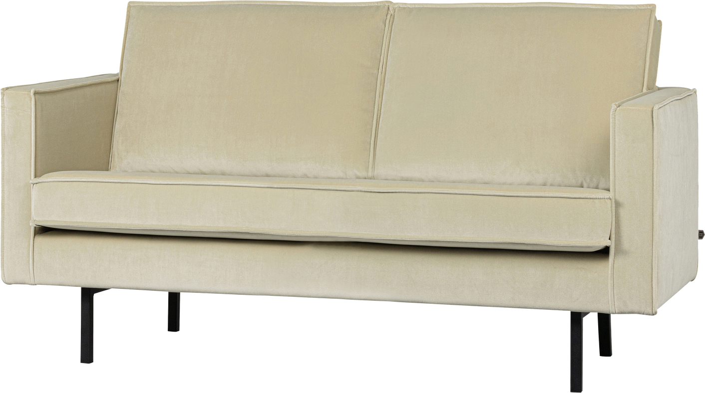 2-personers sofa WOOOD Rodeo pistaciegrøn velour, kompakt 150 cm, højt benstel