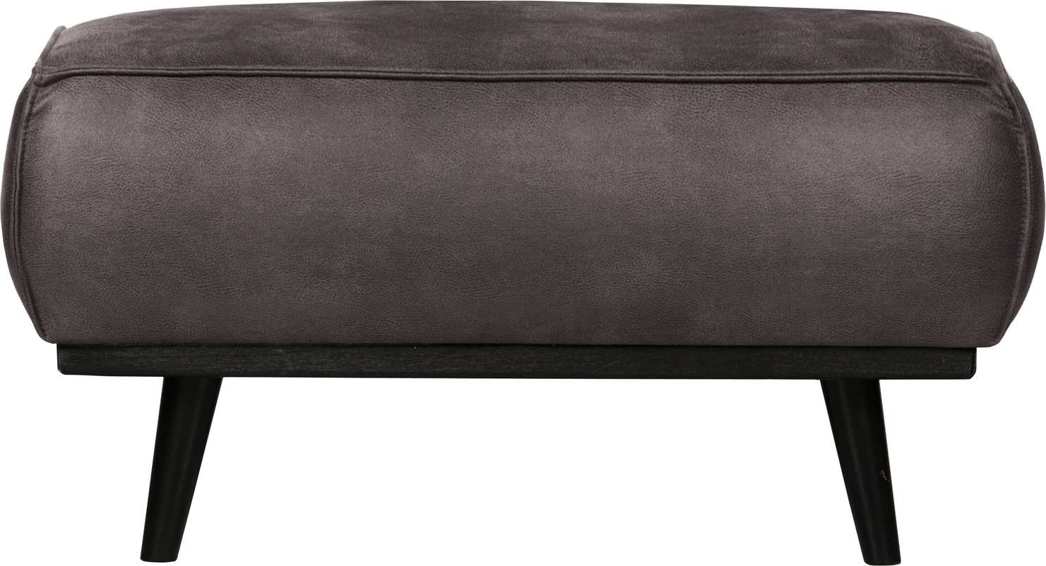 Puf WOOOD Statement H40xB80xD55 cm Antracit læderlook, puf/fodskammel, fast polstring
