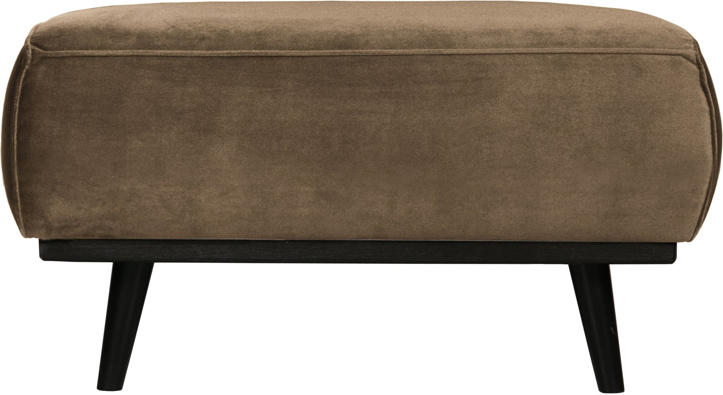 Puf WOOOD Statement, taupe velour/fløjl, 40x80x55 cm, siddepuf/fodskammel