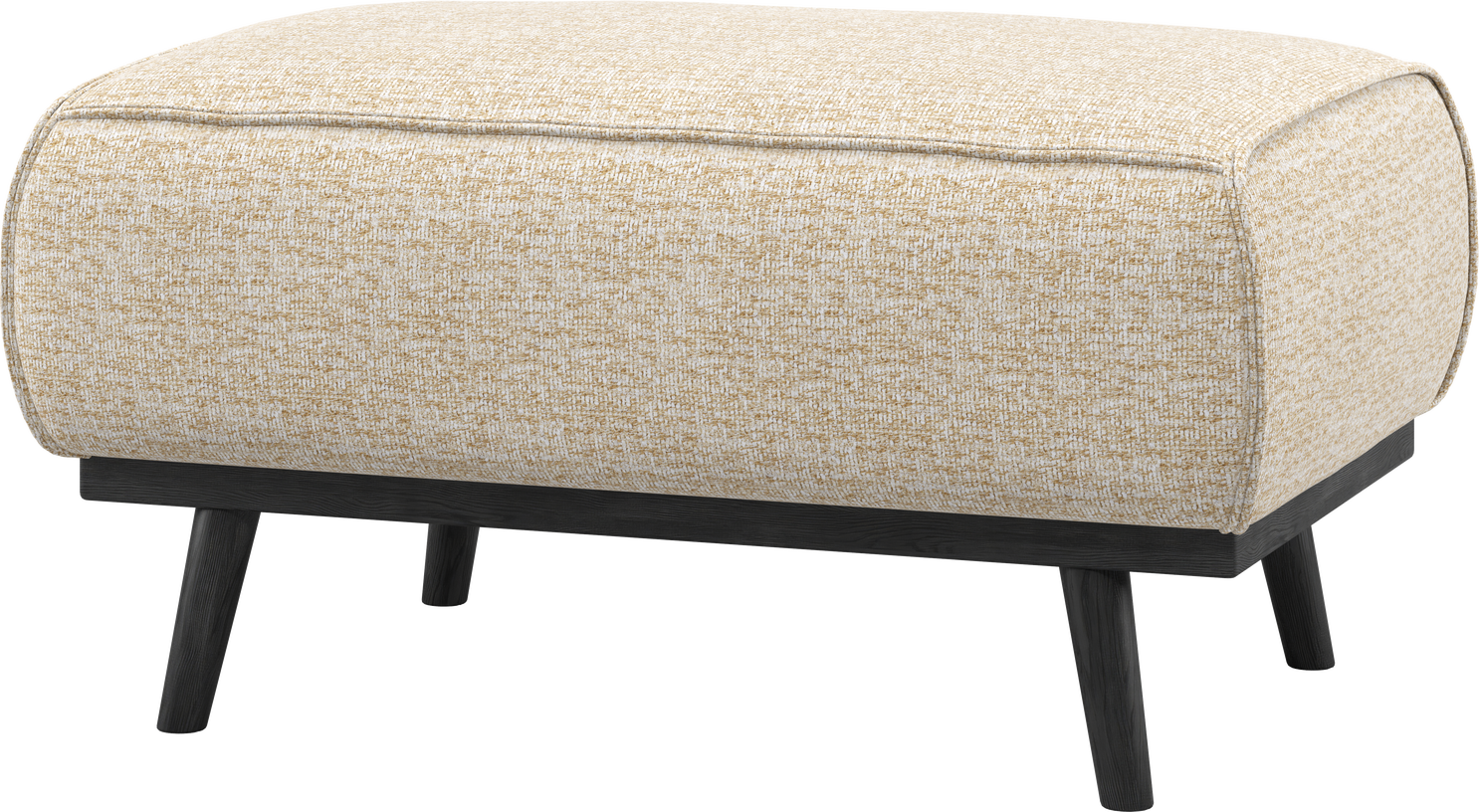 Puf WOOOD Statement rund beige melange 80x55x40 cm fodskammel siddeplads