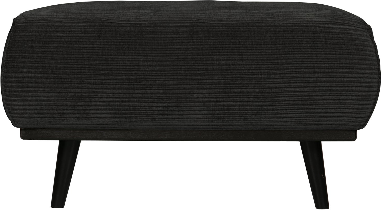 Puf WOOOD Statement, grafitgrå Brama ribstof, fodskammel/siddepuf 40x80x55 cm