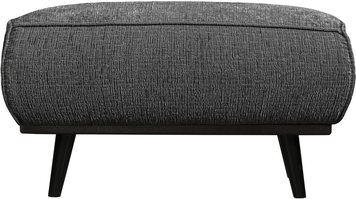 Puf WOOOD Statement - grå grov Ferra-velour fodskammel/puf, H40xB80xD55 cm