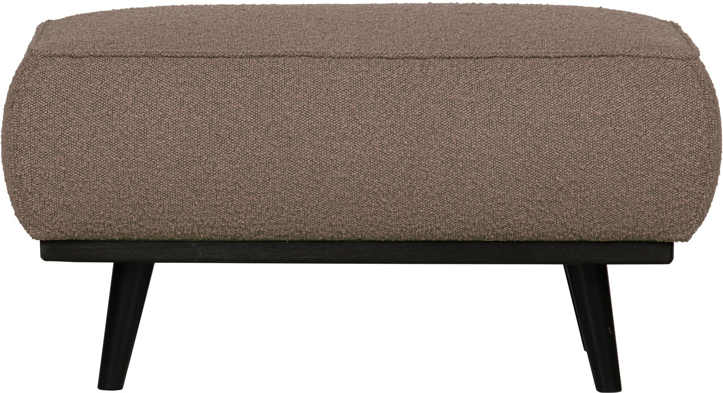 Puf WOOOD Statement bouclé nougat  fodskammel/ekstra siddeplads, H40 x B80 x D55 cm