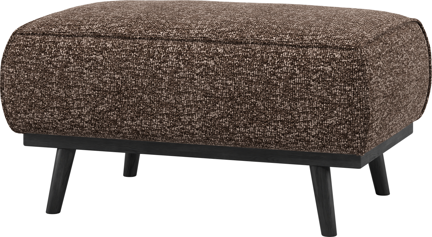 Puf WOOOD Statement, brun melange fodskammel, H40xB80xD55 cm, 100% polyester
