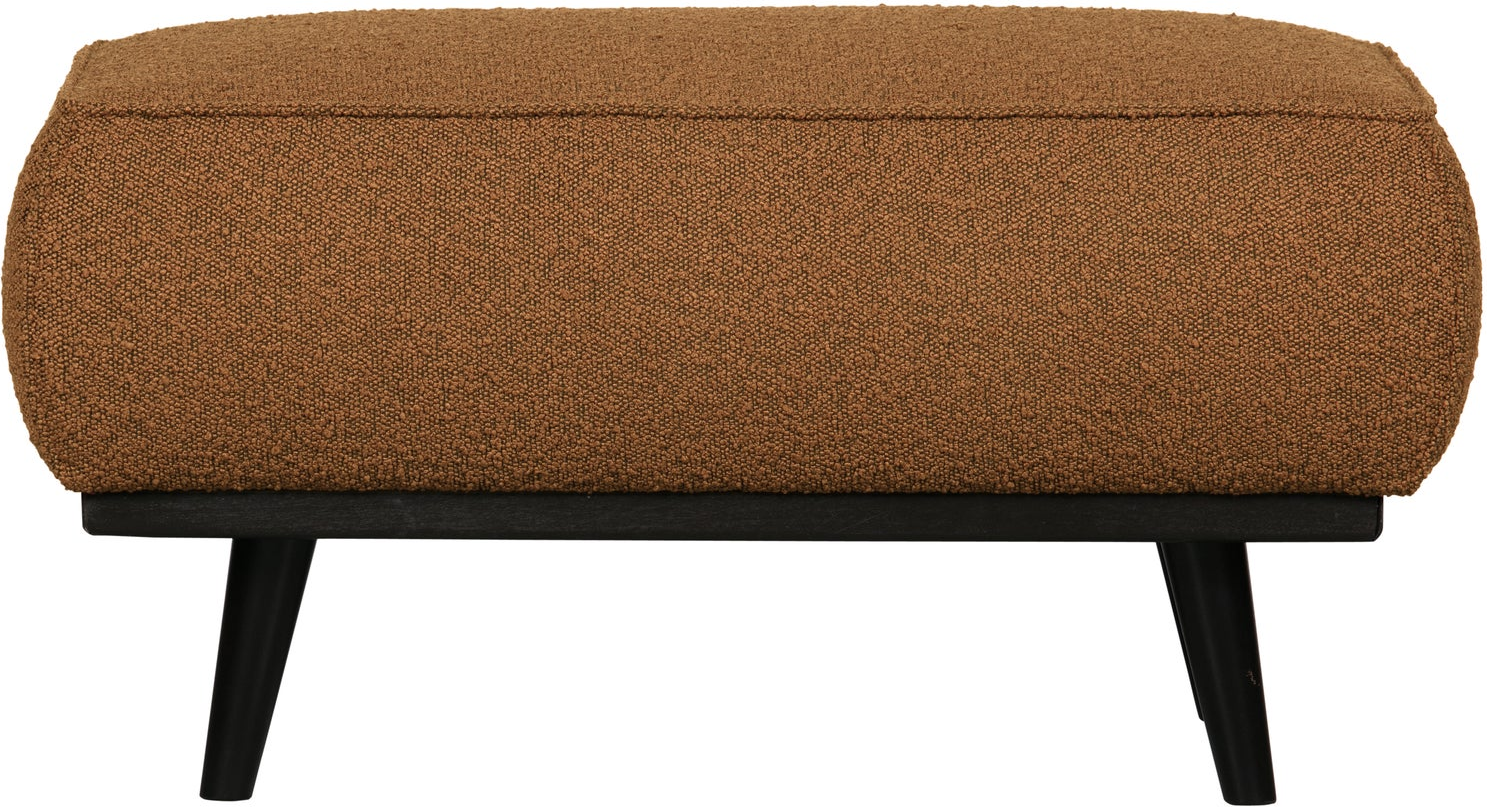 Puf WOOOD Statement rødbrun bouclé H40xB80xD55 cm - fodskammel/siddepuf