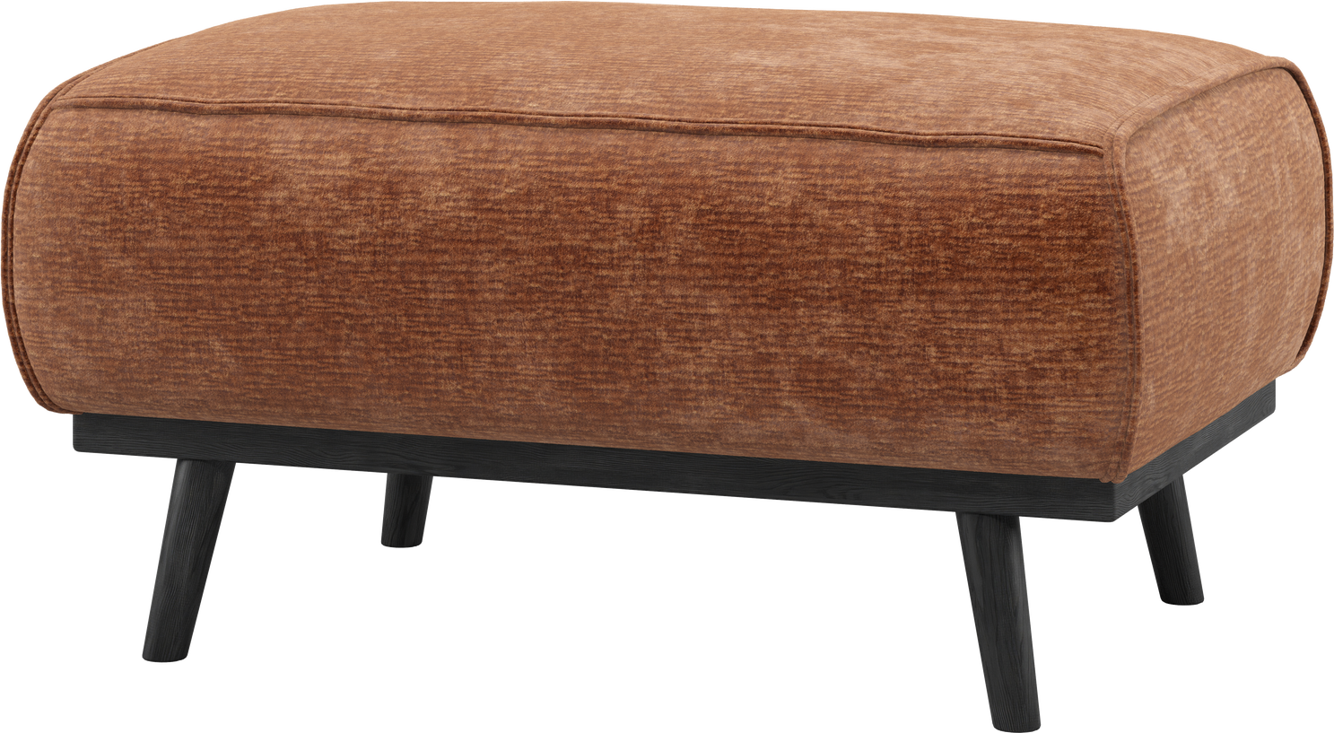 Puf/fodskammel WOOOD Statement, chenille velour terracotta/orange H40xB80xD55 cm