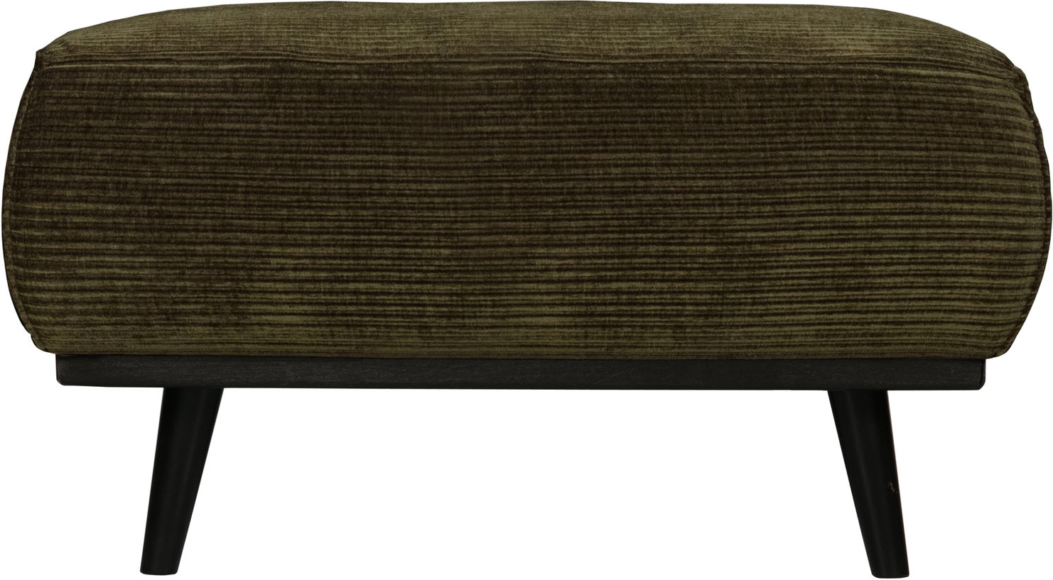 Puf/fodskammel WOOOD Statement, varm grøn vævet jacquard ribstof, H40 x B80 x D55 cm