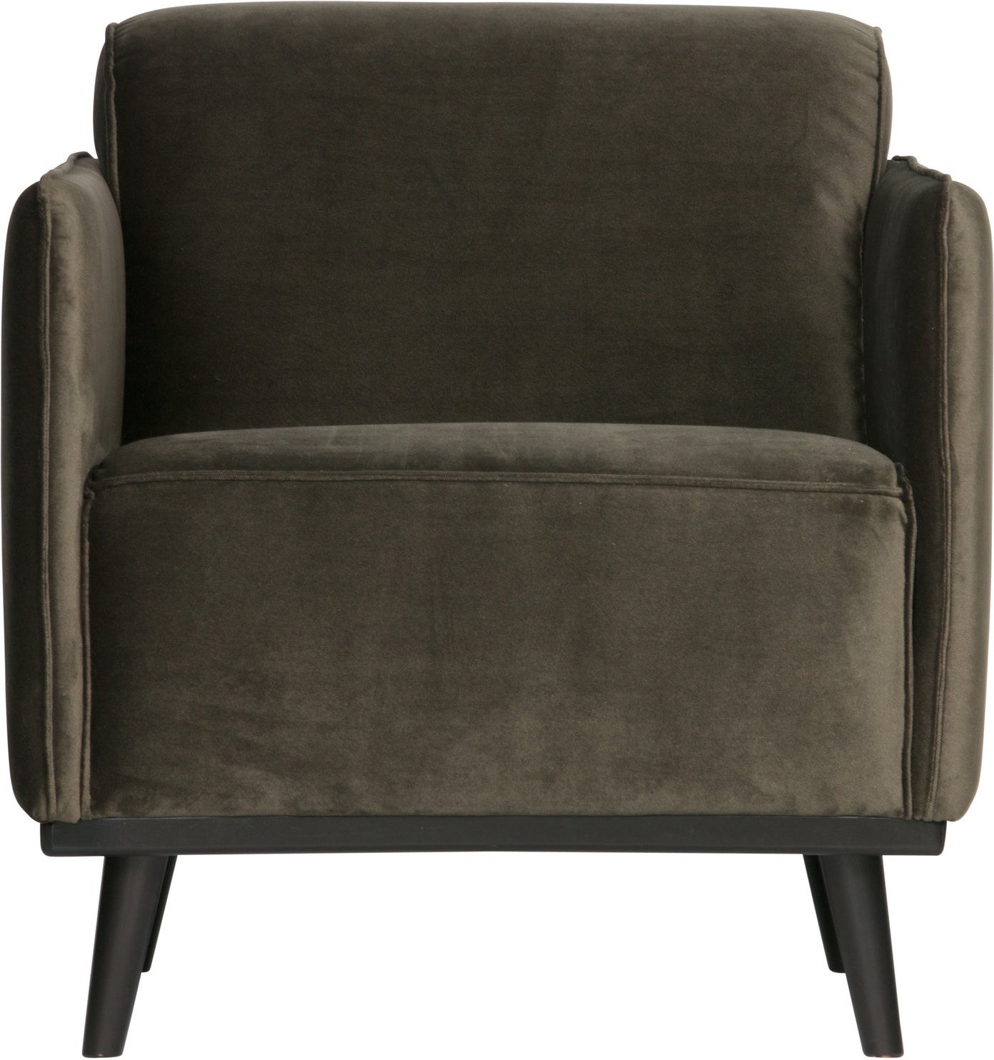 Lænestol WOOOD Statement grøn velour  -  Bonell-fjederkerne, zigzagfjedre, H77ÃB72ÃD93 cm