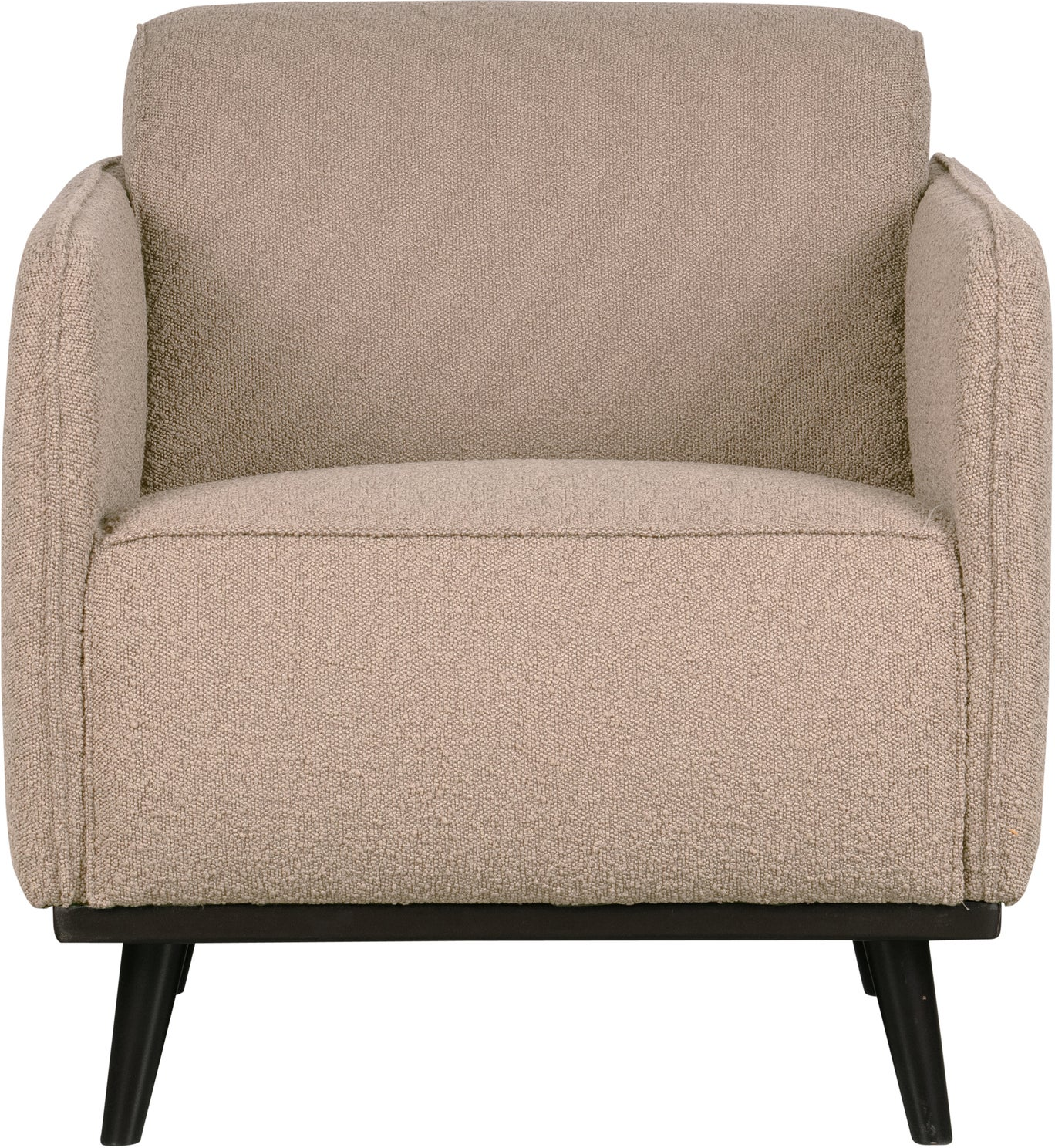 Lænestol WOOOD Statement, beige bouclé 100% polyester, Bonell-fjedre, H77ÃB72ÃD93 cm