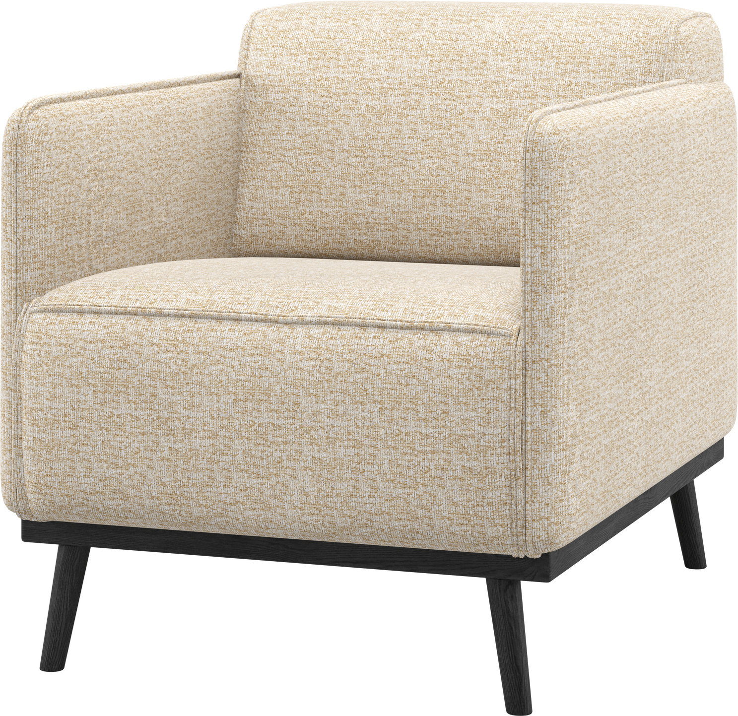 Lænestol WOOOD Statement beige melange stof 100% polyester H77xB72xD93 cm
