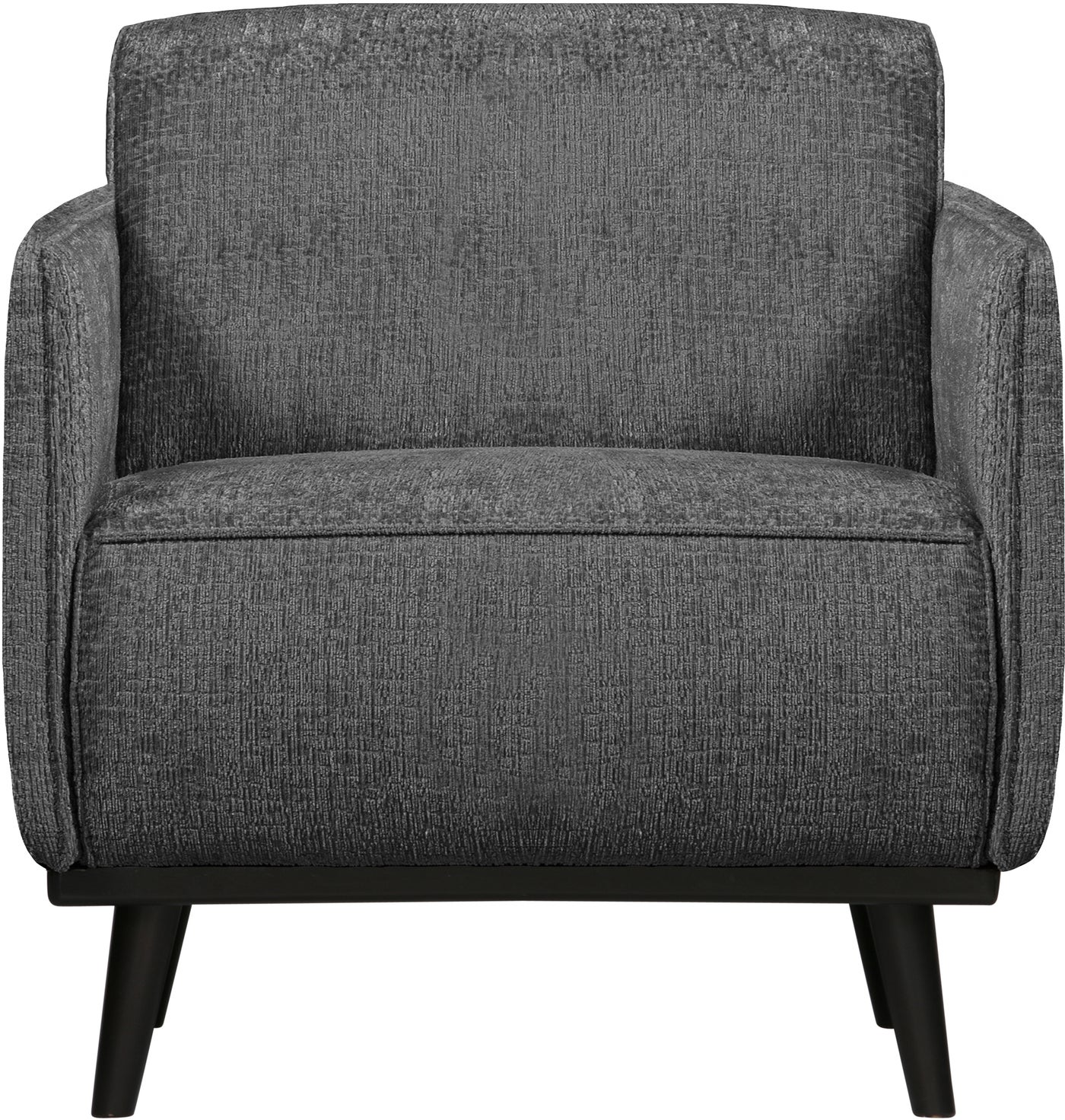 Lænestol WOOOD Statement grå grov velour 77x72x93 cm loungestol høj komfort