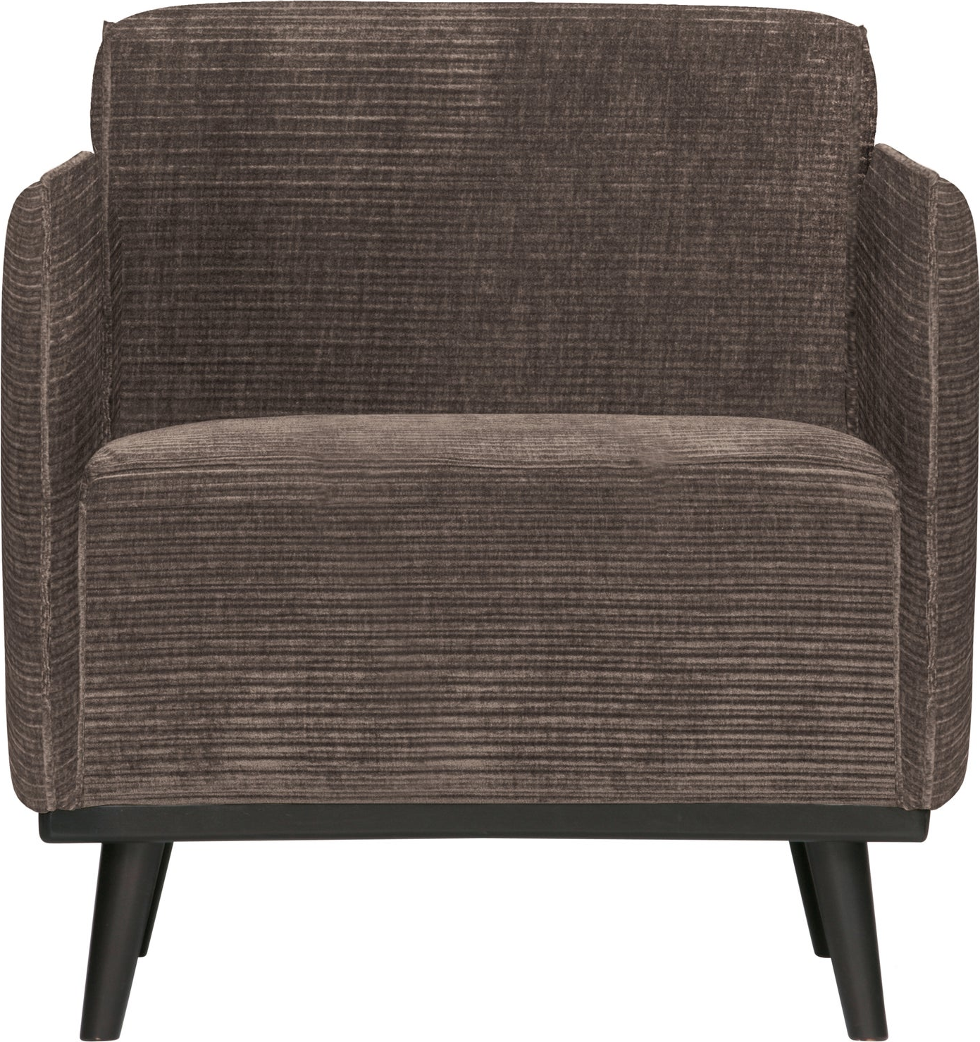 Lænestol WOOOD Statement, taupe vævet jacquard rib, fløjlsagtig overflade, Bonell-fjedre, 77Ã72Ã93 cm