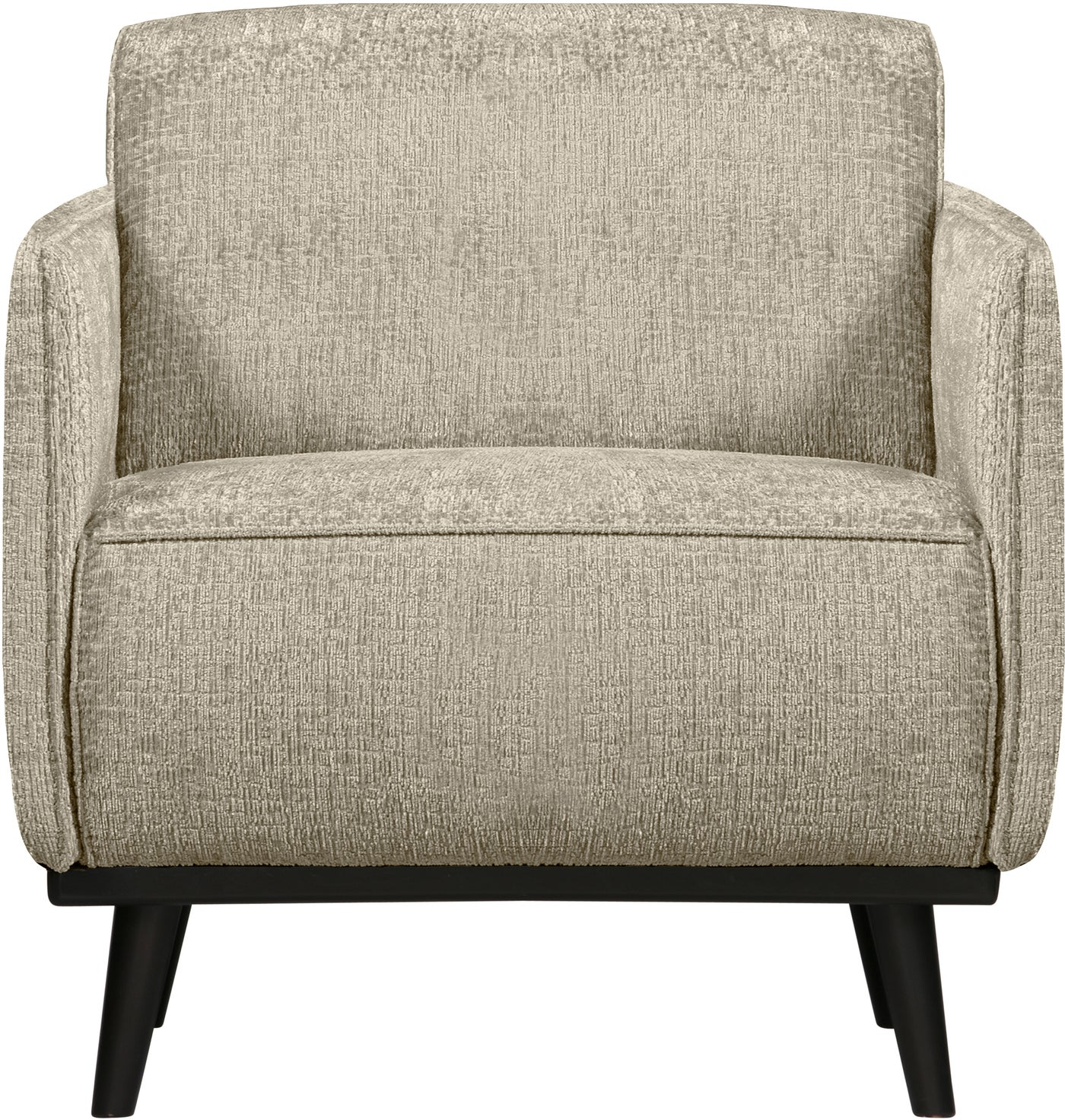 Lænestol WOOOD Statement, struktureret velour Wheatfield beige, høj komfort