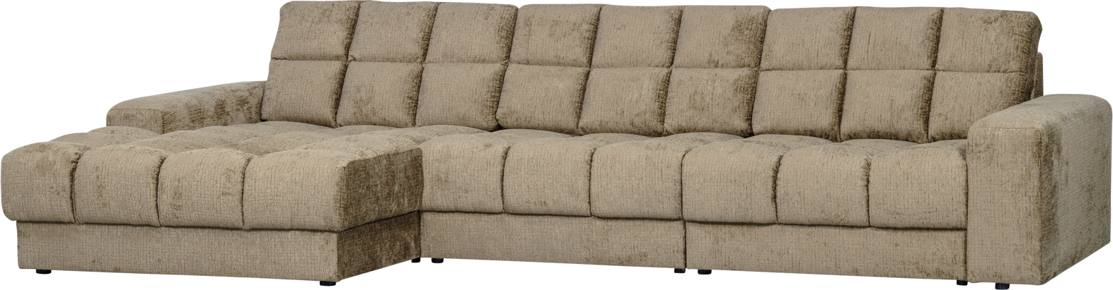 Chaiselong sofa WOOOD Second Date venstrevendt velour lysegrå 316x162 cm