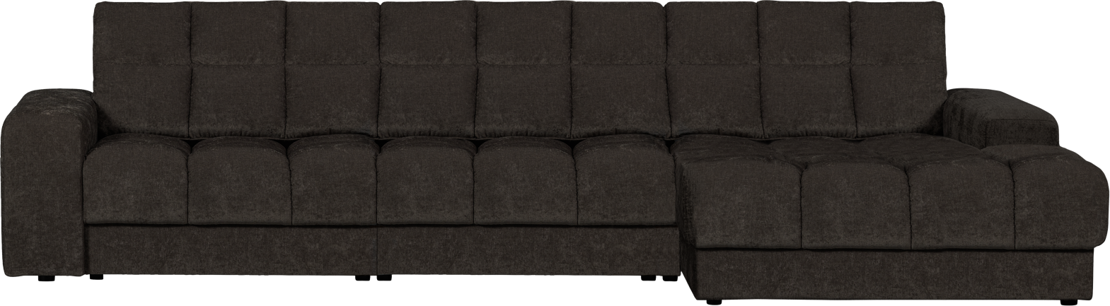 Chaiselong sofa WOOOD Second Date højrevendt antracit polyester loungesofa 140 cm dyb