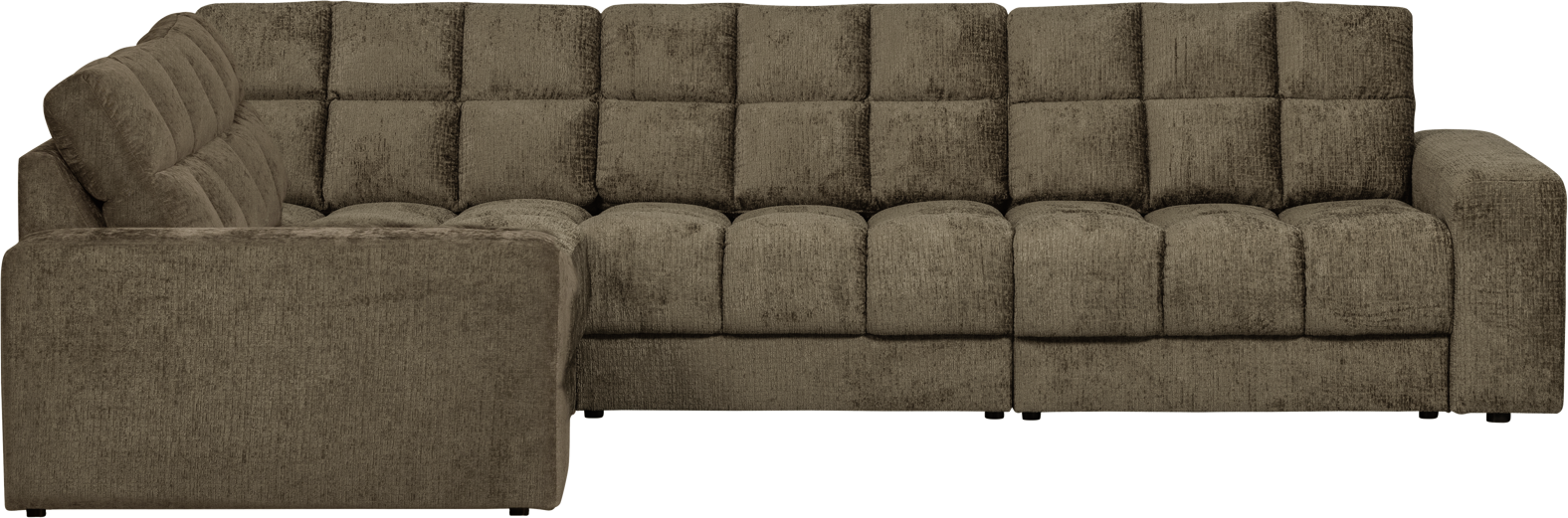 WOOOD Second Date venstrevendt hjørnesofa velour grøn 78Ã212Ã316 cm
