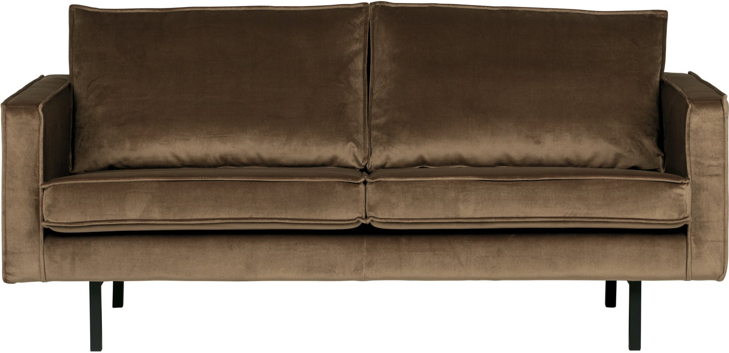 2,5-personers sofa WOOOD Rodeo velour taupe 190 cm højben fast siddekomfort skum og zigzag-fjedre