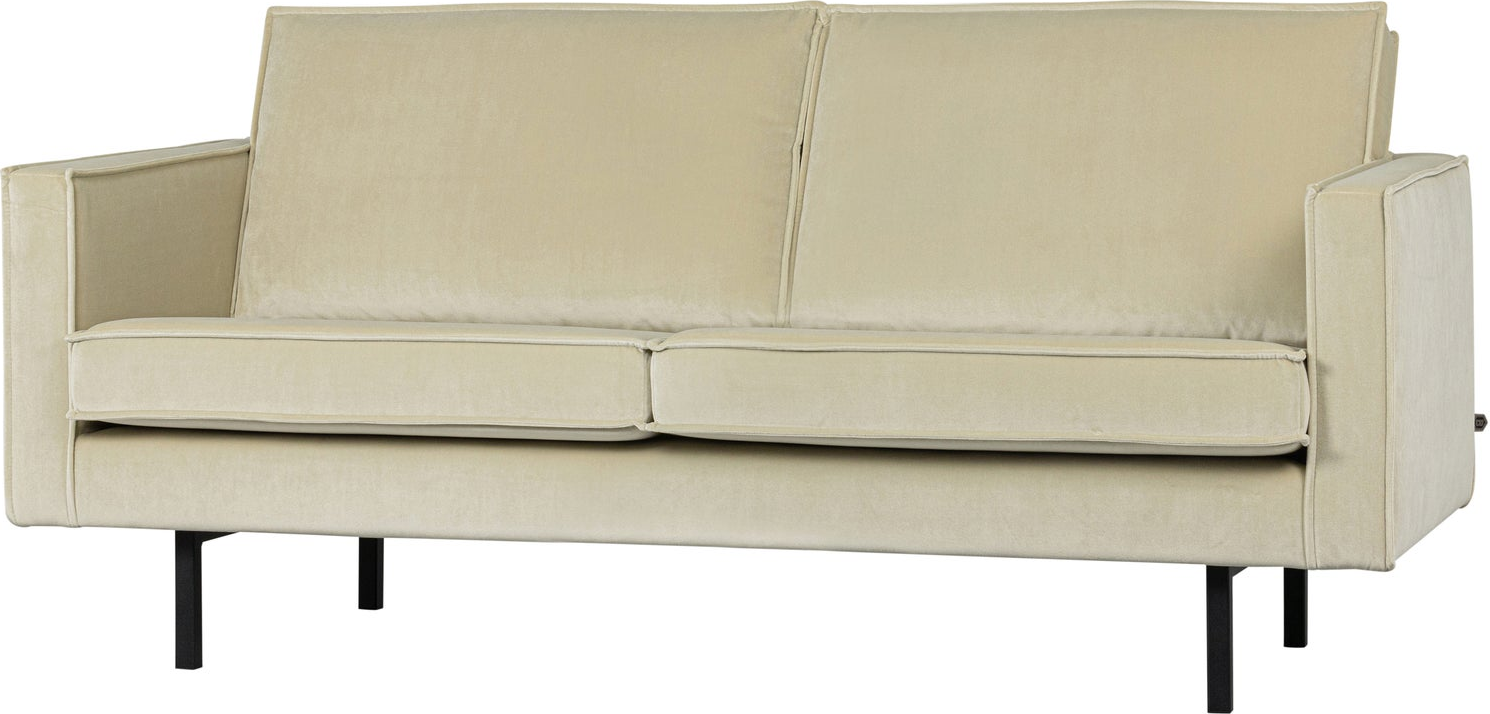 2,5-personers sofa WOOOD Rodeo, pistaciegrøn velour 190 cm, fast siddekomfort, højt metalstel