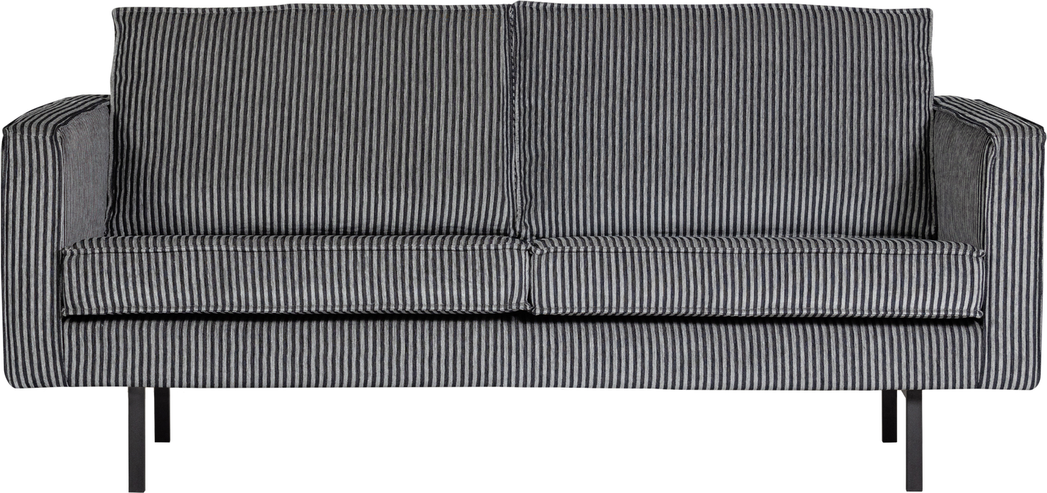 2,5-personers sofa WOOOD Rodeo, vævet stof sort/grå, fast siddekomfort, H85ÃB190ÃD86 cm