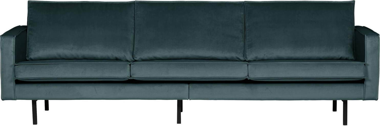 3-personers sofa WOOOD Rodeo, teal Jarra velour, høj slidstyrke og komfort, H85 x B277 x D86 cm