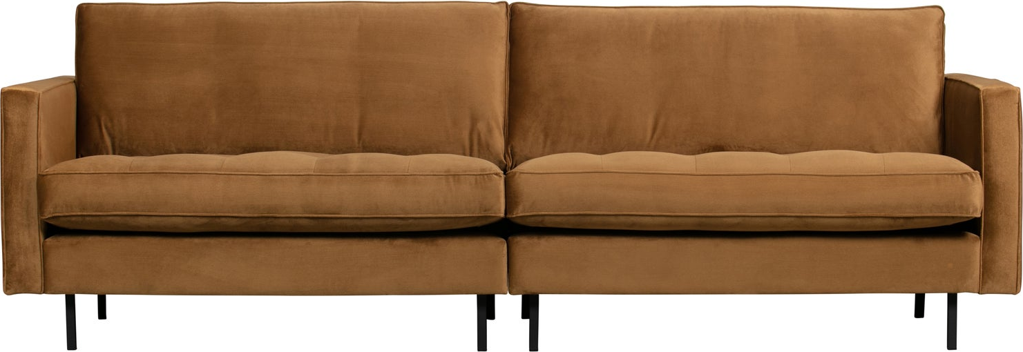 3-personers sofa WOOOD Rodeo Classic Jarra-velour honninggul 275 cm