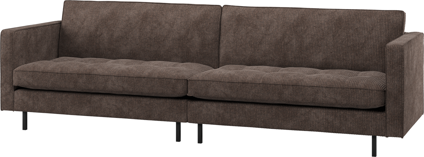 3-personers sofa WOOOD Rodeo Classic, brun kordfløjl ribstof, fast komfort, 275 cm