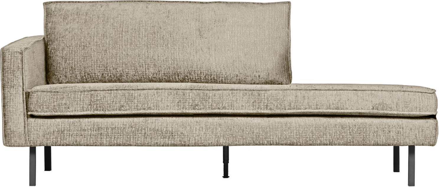 Daybed WOOOD Rodeo 203 cm Wheatfield beige strukturfløjl velour venstrevendt højbenet