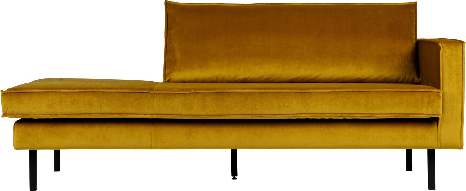 Daybed WOOOD Rodeo højrevendt oker velour chaiselong 203Ã86 cm