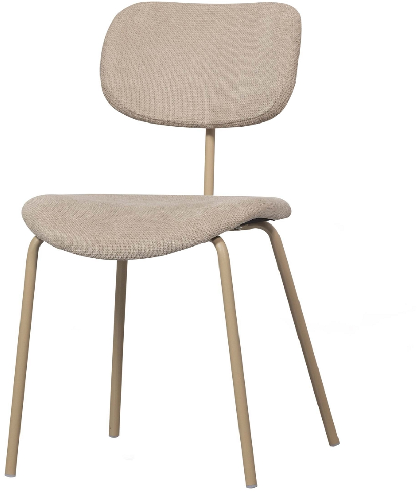 Spisebordsstol WOOOD Exclusive Link sandfarvet med slanke metalben og Ella-stof H78ÃB45ÃL54 cm