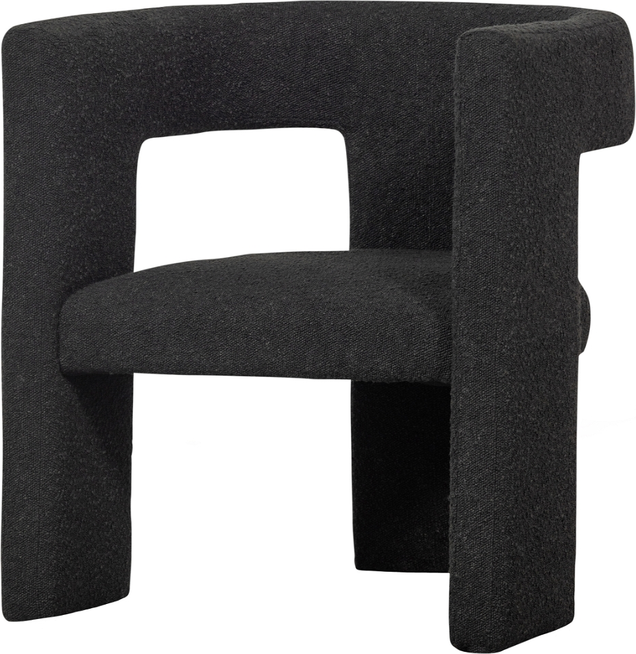 Lænestol WOOOD Exclusive Tiwa i mørkegrå bouclé H70 x B64 x D64 cm