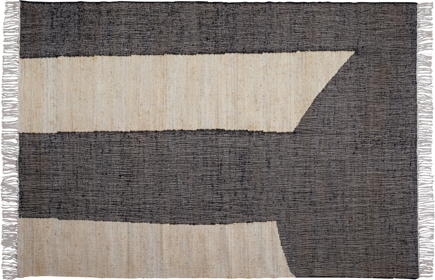 Gulvtæppe WOOOD Exclusive Lias i jute/bomuld 200x300 cm natur/sort