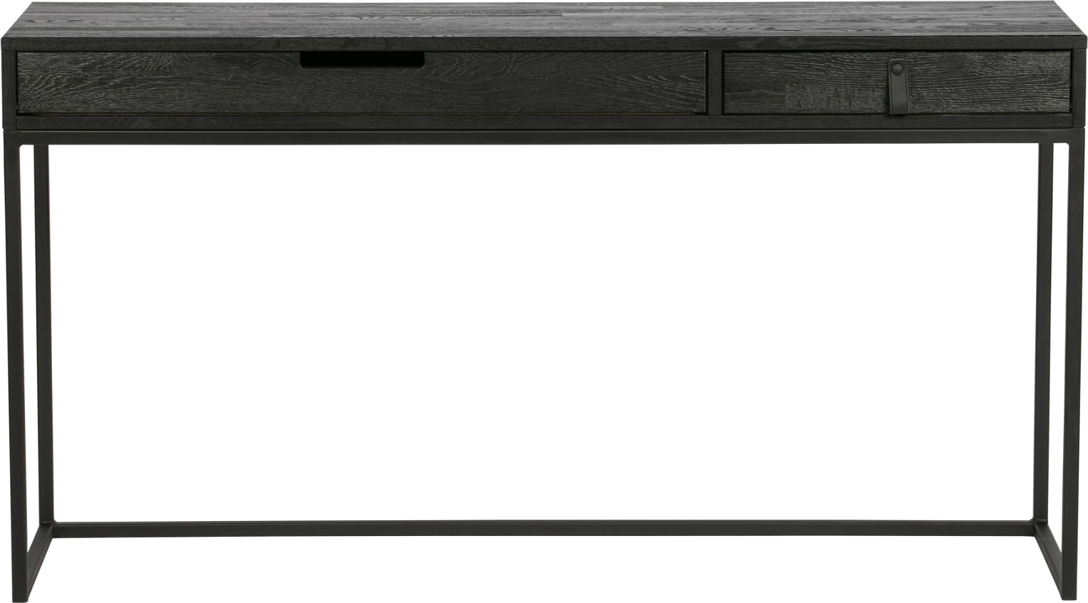 Skrivebord WOOOD Exclusive Silas  -  Sort asketræ med metalbase