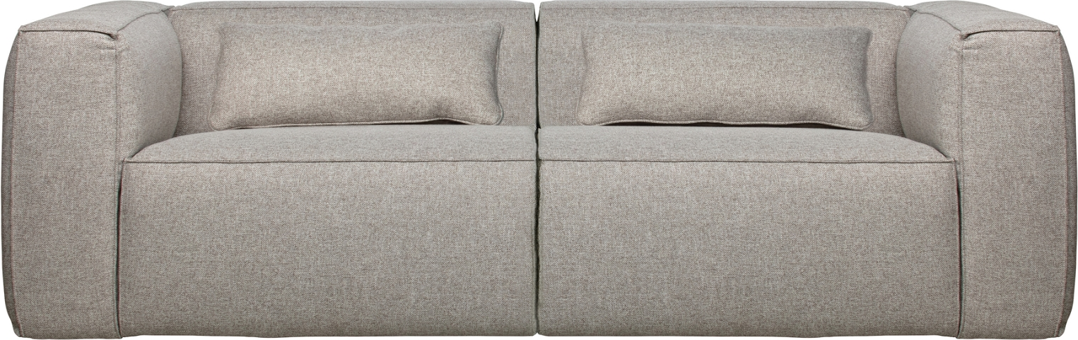 3,5-personers sofa WOOOD Exclusive Bean lysegrå stof med puder H73ÃB246ÃD96 cm