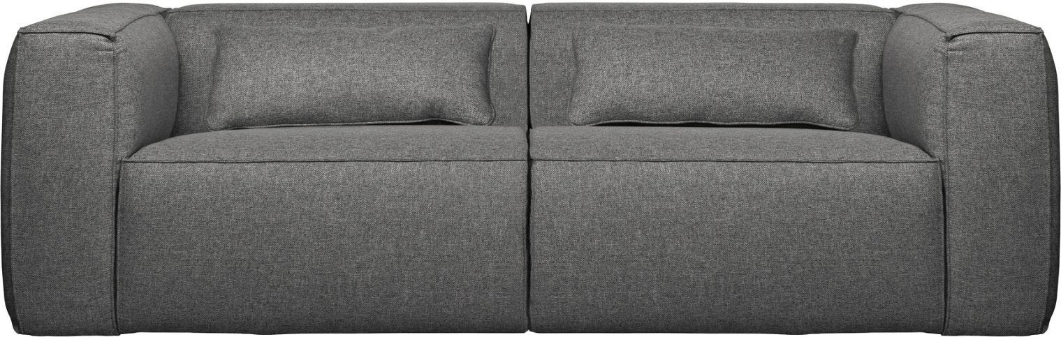 3-personers sofa WOOOD Exclusive Bean  -  robust mellemgrå loungecouch med vand- & pletafvisende stof, H73xB246xD96 cm