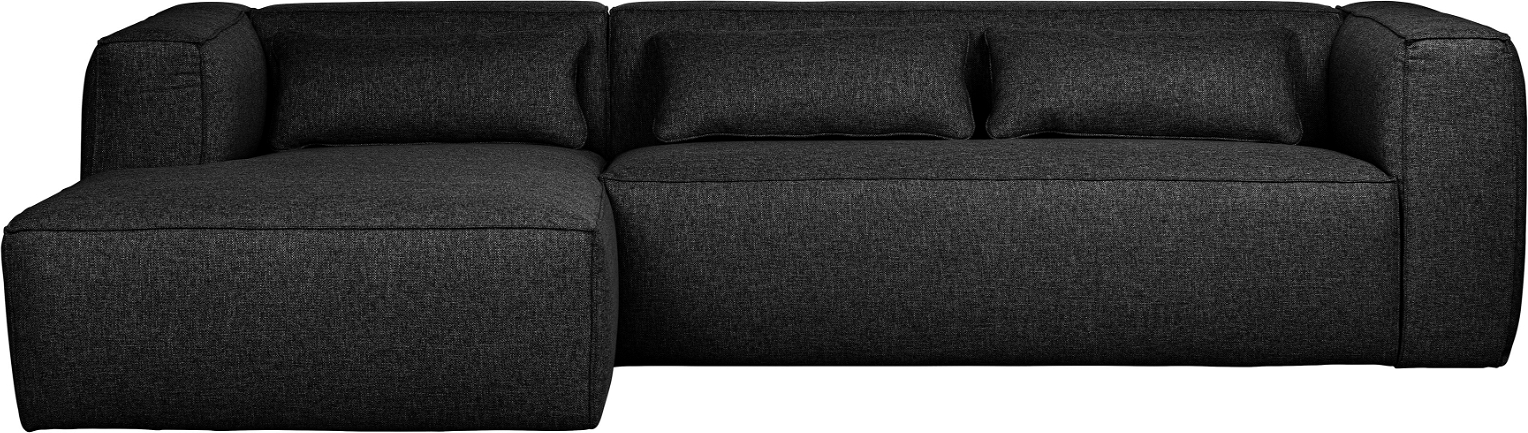 Hjørnesofa WOOOD Exclusive Bean venstrevendt, sort stof modulsofa 305Ã175 cm