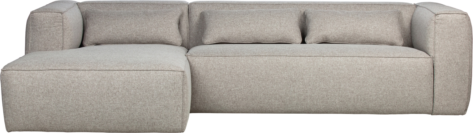 Hjørnesofa WOOOD Exclusive Bean venstrevendt lysegrå stof modulsofa 305x175x73 cm