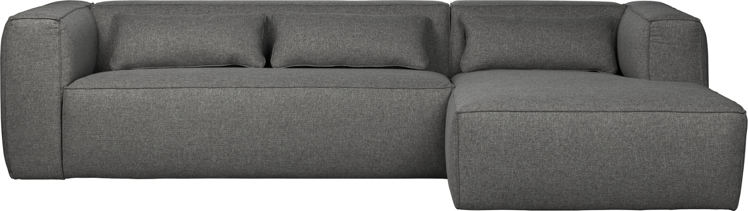 Hjørnesofa højrevendt WOOOD Exclusive Bean grå stof 305Ã175 cm