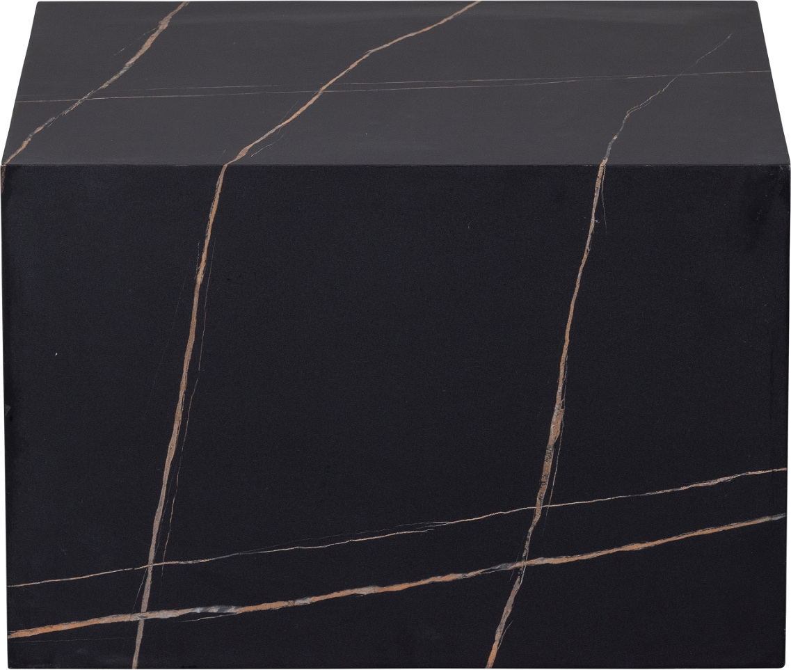 Sofabord WOOOD Exclusive Benji i sort MDF med marmorprint  -  kvadratisk 60x60x40 cm