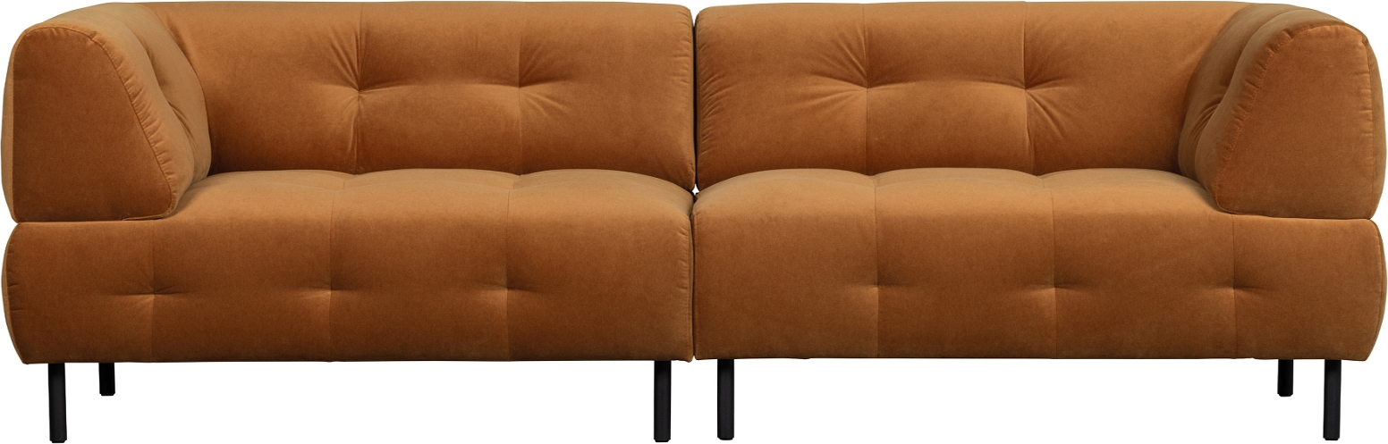 4-personers sofa WOOOD Exclusive Lloyd Loma fløjl lysebrun H75ÃB90ÃL245 cm
