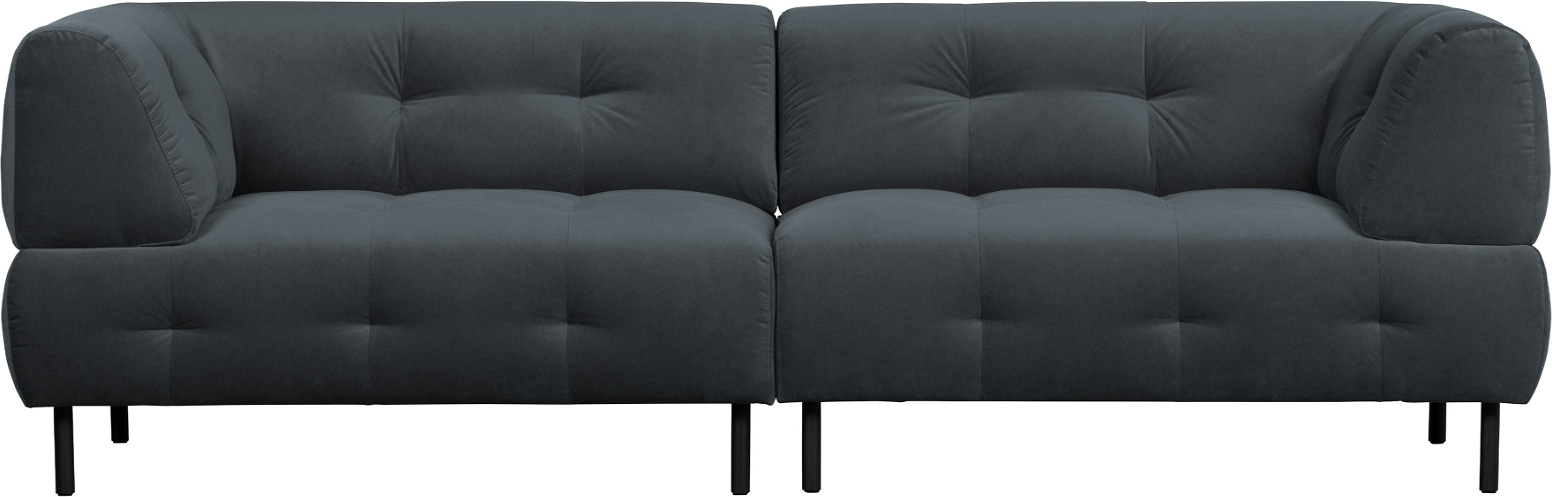 4-personers sofa WOOOD Exclusive Lloyd i mørkegrå Loma vasket fløjl, 245 cm bred