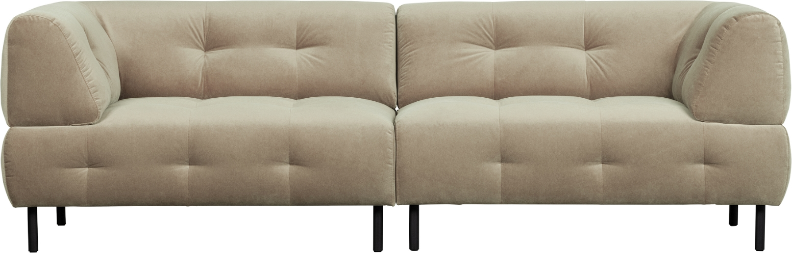 4-personers sofa WOOOD Exclusive Lloyd Loma fløjl beige L 245 cm