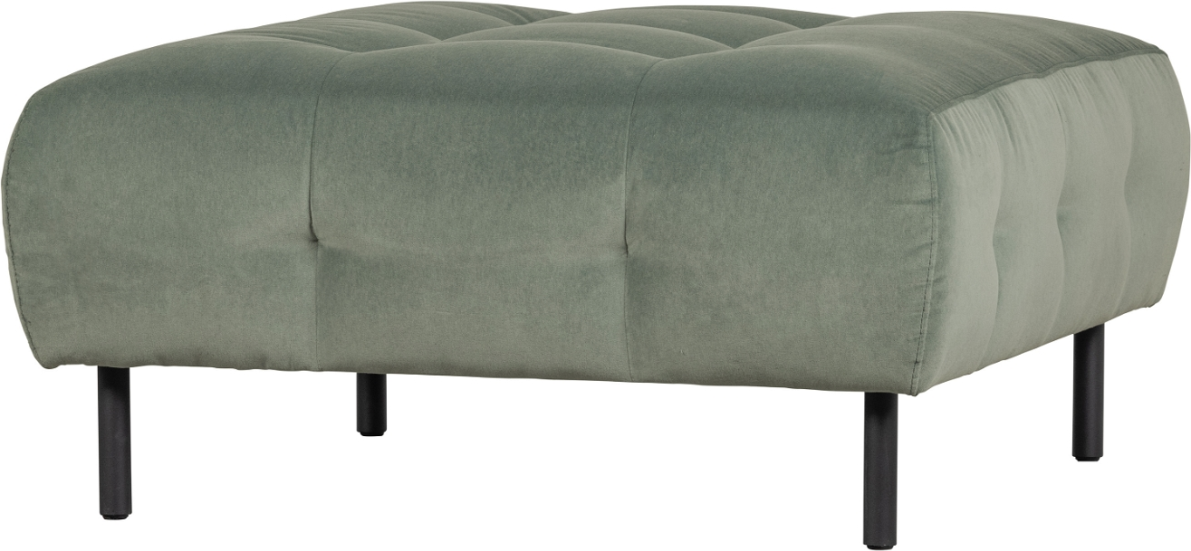 Puf WOOOD Exclusive Lloyd i Loma fløjl, bleg grøn  -  H45 x B90 cm