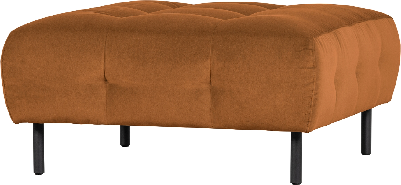 Puf WOOOD Exclusive Lloyd  -  Lysebrun vasket fløjl fodskammel og opbevaring Ø90x45 cm