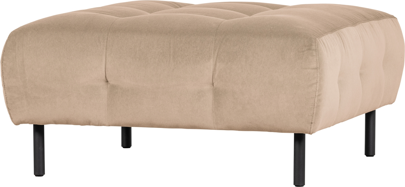 Puf Lloyd fra WOOOD Exclusive  -  polstret beige Loma fløjl 90Ã90Ã45 cm