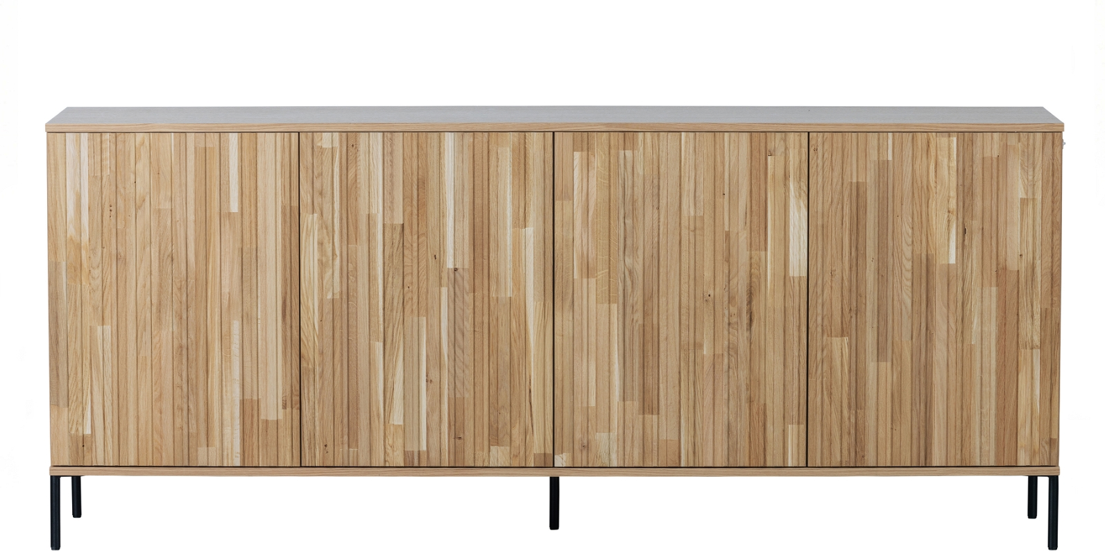 Skænk WOOOD Exclusive New Gravure egetræ natur med sort metalbase H85ÃB200ÃD44 cm